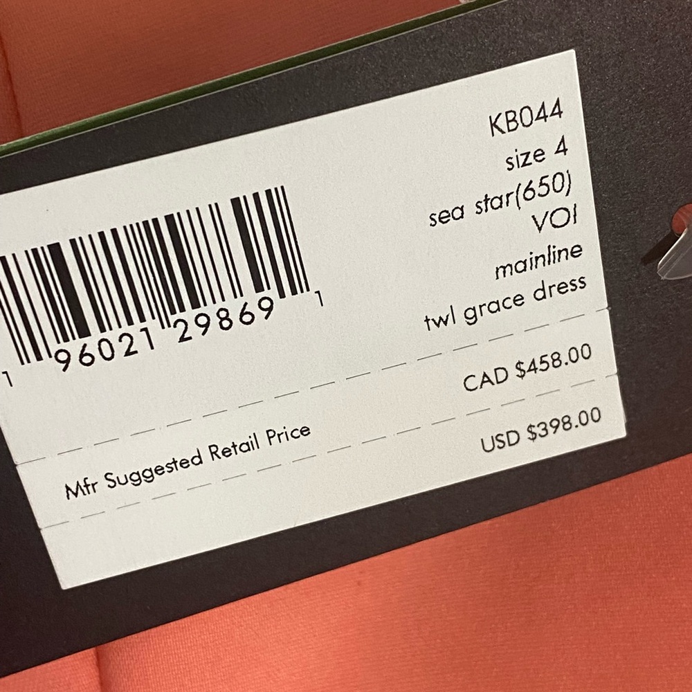 KATE Spade Twill Grace Midi Dress Fit and Flare Sea‎ Star Coral Sz 4 - NWT $398 - Picture 9 of 12